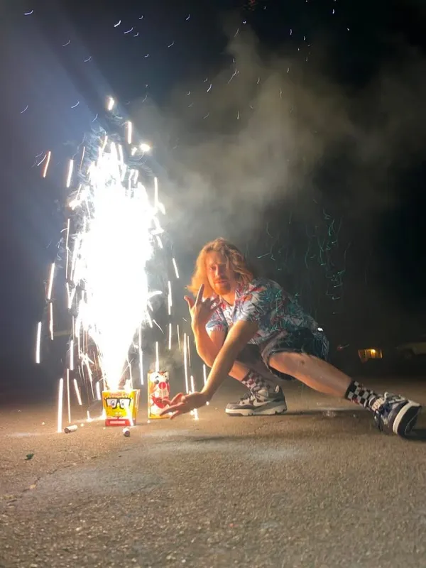 Fourth of July, lighting them off