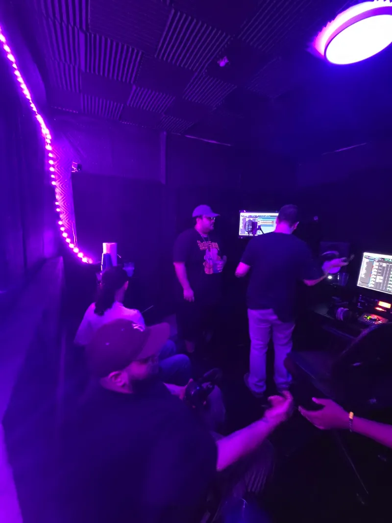 From the floor — the room above the light strip