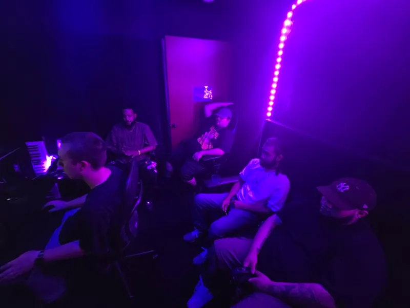 Gone ten — the room thinning out under the strip