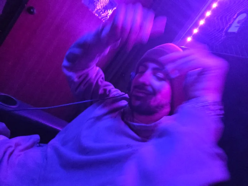 Laid out on the couch between verses