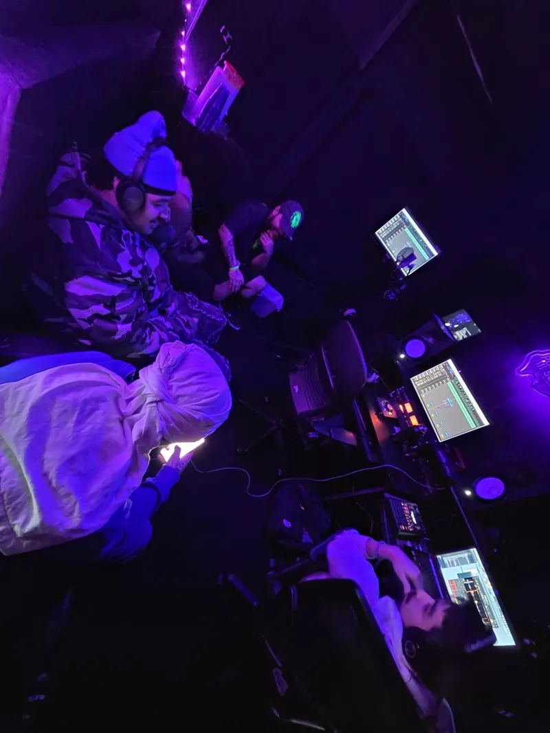 Reaching across the desk