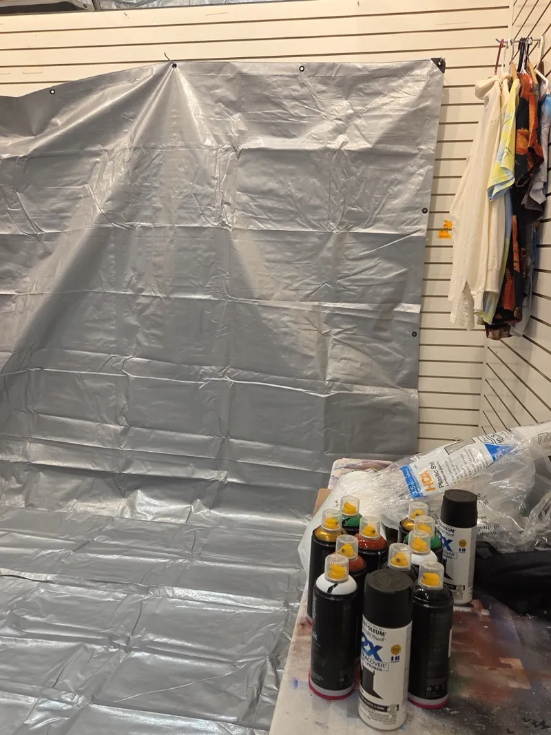 The tarp before anything went on it