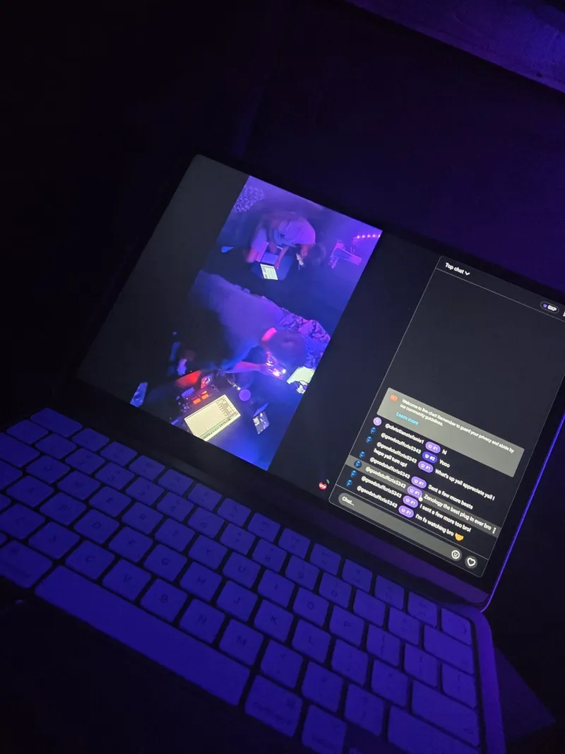 Watching the video back on the laptop